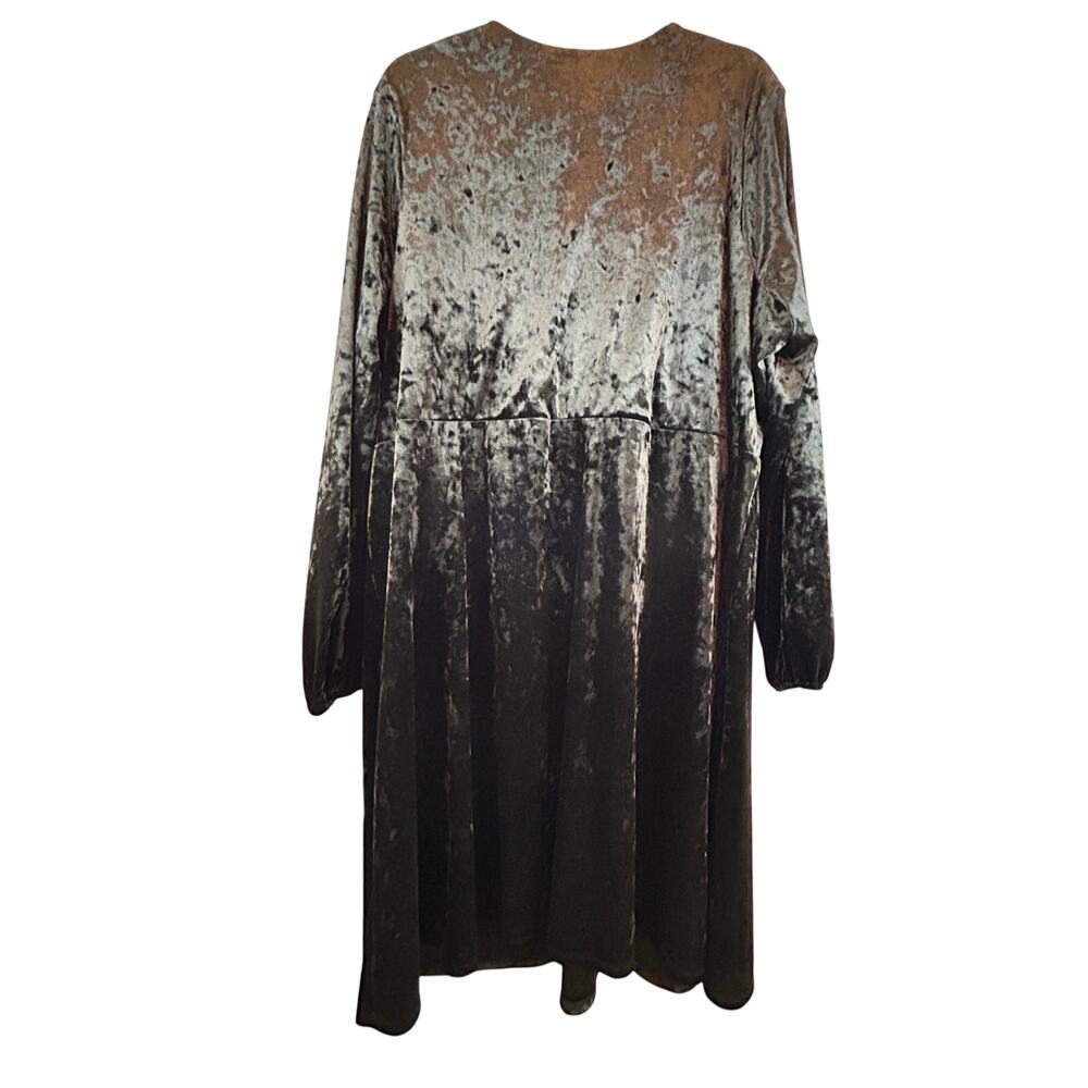 H by Halston Black Crushed Velvet Dress - Size 2x - Picture 4 of 14